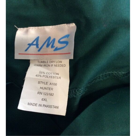 Ams Scrub Top 6XHunter Green - Picture 5 of 6